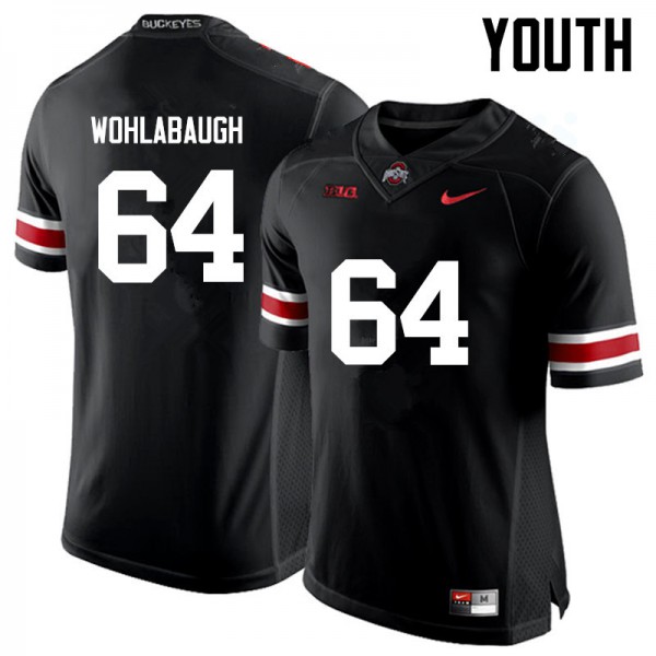 Ohio State Buckeyes #64 Jack Wohlabaugh Youth Football Jersey Black OSU6363